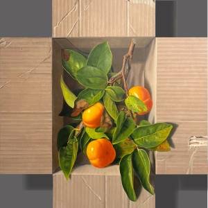In the box - 23-x-20 inches - oil on-panel